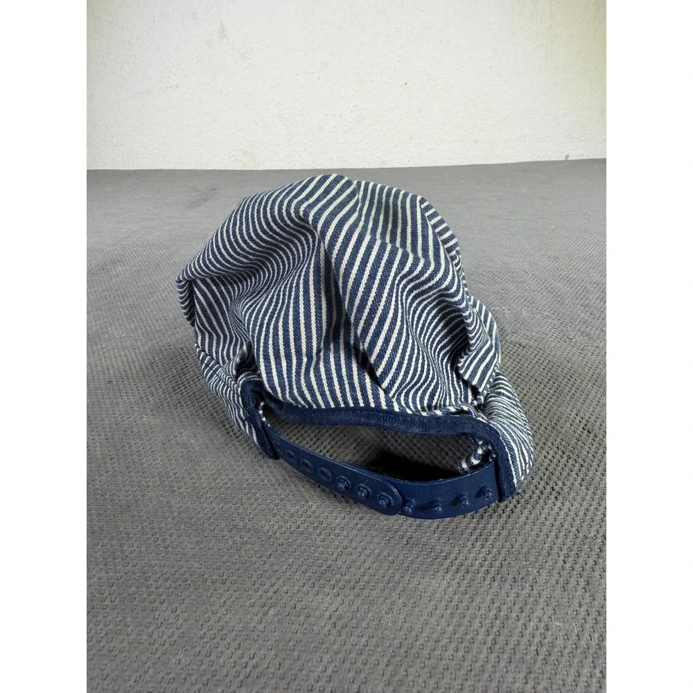 OshKosh Bgosh Engineer Hat Blue White Hickory Stripe Snapback Train Work Cap
